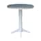 International Concepts Round 36 in Rd Top Ped Table, 12 in Leaf, Bar Ht, White/Heather Gray, 36 W, 48 L, 42.1 in H, Wood K05-36RXT-27B-6B-2 - alternate 7